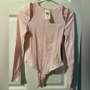 Madden Girl Light Pink Ribbed bodysuit